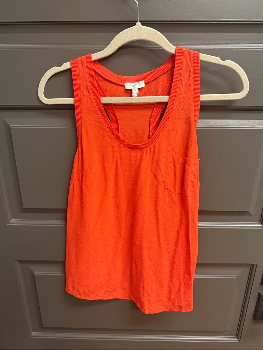 Joie Orange Silk Tank Top